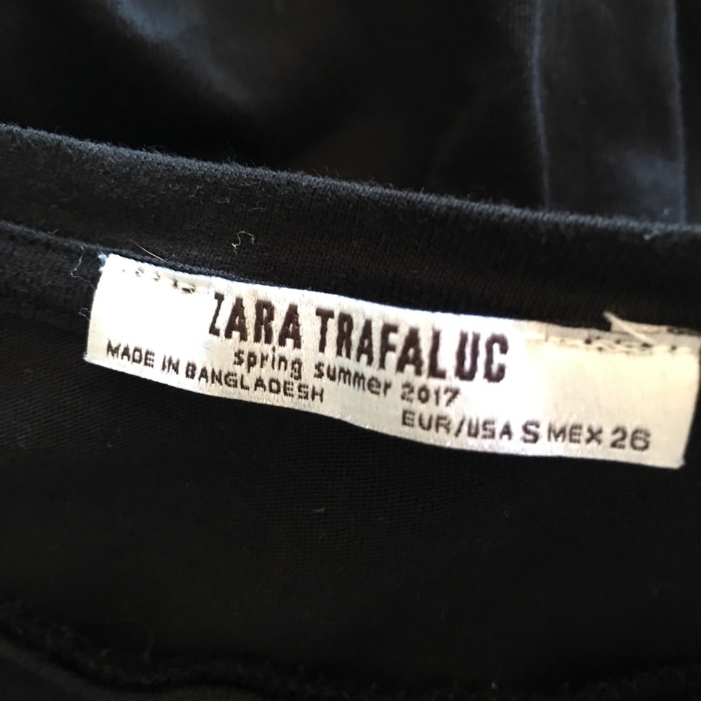 [ZARA] Crew neck wide ruffle sleeves T-shirt top - Picture 3 of 4